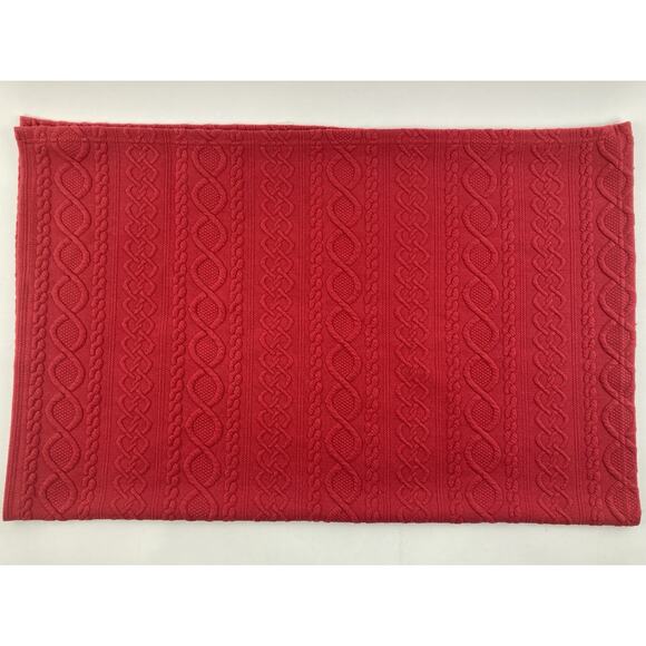 Red Cable Knit Baby Blanket Thin and Soft Unknown Brand 29 X 39” Twists Braids D - Picture 9 of 10